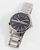 Buy Shop Armani Exchange Hampton Chronograph Black Dial Silver Steel Strap Watch For Men - AX2103 USA Online