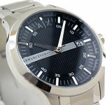 Buy Shop Armani Exchange Hampton Chronograph Black Dial Silver Steel Strap Watch For Men - AX2103 USA Online