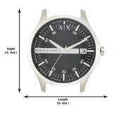 Buy Shop Armani Exchange Hampton Chronograph Black Dial Silver Steel Strap Watch For Men - AX2103 USA Online