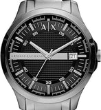 Buy Shop Armani Exchange Hampton Chronograph Black Dial Silver Steel Strap Watch For Men - AX2103 USA Online