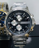Buy Shop Armani Exchange Hampton Chronograph Black Dial Silver Steel Strap Watch For Men - AX2152 USA Online