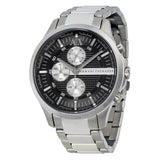 Buy Shop Armani Exchange Hampton Chronograph Black Dial Silver Steel Strap Watch For Men - AX2152 USA Online