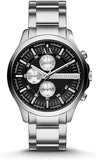 Buy Shop Armani Exchange Hampton Chronograph Black Dial Silver Steel Strap Watch For Men - AX2152 USA Online