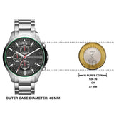 Buy Shop Armani Exchange Hampton Chronograph Black Dial Silver Steel Strap Watch For Men - AX2163 USA Online