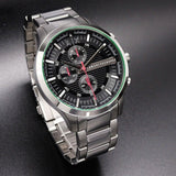 Buy Shop Armani Exchange Hampton Chronograph Black Dial Silver Steel Strap Watch For Men - AX2163 USA Online