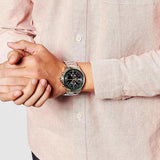 Buy Shop Armani Exchange Hampton Chronograph Black Dial Silver Steel Strap Watch For Men - AX2163 USA Online