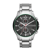 Buy Shop Armani Exchange Hampton Chronograph Black Dial Silver Steel Strap Watch For Men - AX2163 USA Online