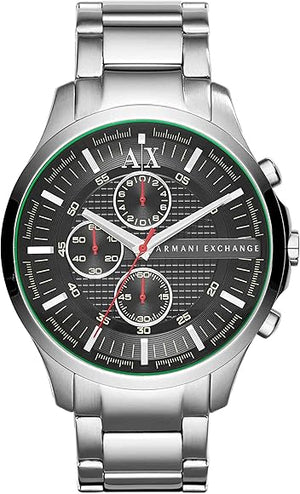 Buy Shop Armani Exchange Hampton Chronograph Black Dial Silver Steel Strap Watch For Men - AX2163 USA Online