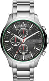 Buy Shop Armani Exchange Hampton Chronograph Black Dial Silver Steel Strap Watch For Men - AX2163 USA Online