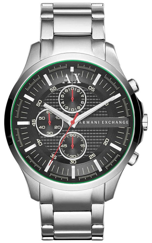 Buy Shop Armani Exchange Hampton Chronograph Black Dial Silver Steel Strap Watch For Men - AX2163 USA Online