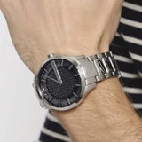 Buy Shop Armani Exchange Hampton Chronograph Black Dial Silver Steel Strap Watch For Men - AX2179 USA Online