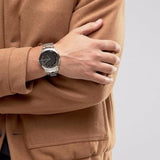 Buy Shop Armani Exchange Hampton Chronograph Black Dial Silver Steel Strap Watch For Men - AX2179 USA Online