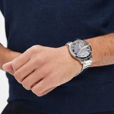 Buy Shop Armani Exchange Hampton Chronograph Black Dial Silver Steel Strap Watch For Men - AX2179 USA Online