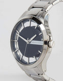 Buy Shop Armani Exchange Hampton Chronograph Black Dial Silver Steel Strap Watch For Men - AX2179 USA Online