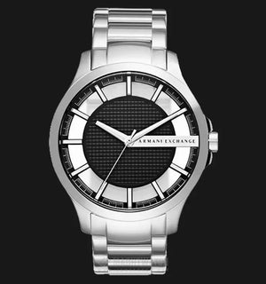 Buy Shop Armani Exchange Hampton Chronograph Black Dial Silver Steel Strap Watch For Men - AX2179 USA Online