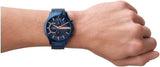 Buy Shop Armani Exchange Hampton Chronograph Blue Dial Blue Steel Strap Watch For Men - AX2430 USA Online