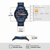Buy Shop Armani Exchange Hampton Chronograph Blue Dial Blue Steel Strap Watch For Men - AX2430 USA Online