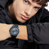 Buy Shop Armani Exchange Hampton Chronograph Blue Dial Blue Steel Strap Watch For Men - AX2430 USA Online