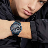 Buy Shop Armani Exchange Hampton Chronograph Blue Dial Blue Steel Strap Watch For Men - AX2430 USA Online