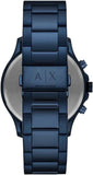 Buy Shop Armani Exchange Hampton Chronograph Blue Dial Blue Steel Strap Watch For Men - AX2430 USA Online
