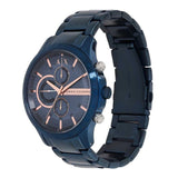 Buy Shop Armani Exchange Hampton Chronograph Blue Dial Blue Steel Strap Watch For Men - AX2430 USA Online
