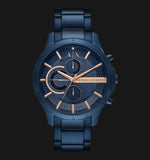 Buy Shop Armani Exchange Hampton Chronograph Blue Dial Blue Steel Strap Watch For Men - AX2430 USA Online