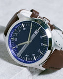 Buy Shop Armani Exchange Hampton Chronograph Blue Dial Brown Leather Strap Watch For Men - AX2133 USA Online