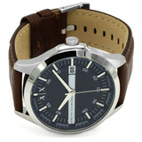 Buy Shop Armani Exchange Hampton Chronograph Blue Dial Brown Leather Strap Watch For Men - AX2133 USA Online