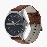 Buy Shop Armani Exchange Hampton Chronograph Blue Dial Brown Leather Strap Watch For Men - AX2133 USA Online