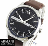 Buy Shop Armani Exchange Hampton Chronograph Blue Dial Brown Leather Strap Watch For Men - AX2133 USA Online