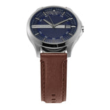 Buy Shop Armani Exchange Hampton Chronograph Blue Dial Brown Leather Strap Watch For Men - AX2133 USA Online