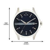 Buy Shop Armani Exchange Hampton Chronograph Blue Dial Brown Leather Strap Watch For Men - AX2133 USA Online