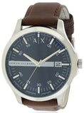Buy Shop Armani Exchange Hampton Chronograph Blue Dial Brown Leather Strap Watch For Men - AX2133 USA Online