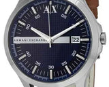 Buy Shop Armani Exchange Hampton Chronograph Blue Dial Brown Leather Strap Watch For Men - AX2133 USA Online