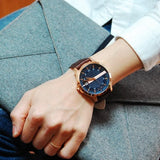 Buy Shop Armani Exchange Hampton Chronograph Blue Dial Brown Leather Strap Watch For Men - AX2172 USA Online