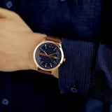 Buy Shop Armani Exchange Hampton Chronograph Blue Dial Brown Leather Strap Watch For Men - AX2172 USA Online