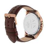Buy Shop Armani Exchange Hampton Chronograph Blue Dial Brown Leather Strap Watch For Men - AX2172 USA Online
