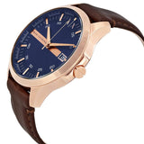 Buy Shop Armani Exchange Hampton Chronograph Blue Dial Brown Leather Strap Watch For Men - AX2172 USA Online