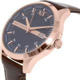 Buy Shop Armani Exchange Hampton Chronograph Blue Dial Brown Leather Strap Watch For Men - AX2172 USA Online