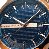 Buy Shop Armani Exchange Hampton Chronograph Blue Dial Brown Leather Strap Watch For Men - AX2172 USA Online
