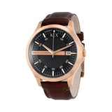 Buy Shop Armani Exchange Hampton Chronograph Blue Dial Brown Leather Strap Watch For Men - AX2172 USA Online