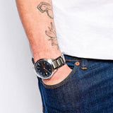 Buy Shop Armani Exchange Hampton Chronograph Blue Dial Silver Steel Strap Watch For Men - AX2132 USA Online