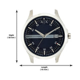 Buy Shop Armani Exchange Hampton Chronograph Blue Dial Silver Steel Strap Watch For Men - AX2132 USA Online