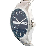 Buy Shop Armani Exchange Hampton Chronograph Blue Dial Silver Steel Strap Watch For Men - AX2132 USA Online