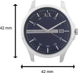 Buy Shop Armani Exchange Hampton Chronograph Blue Dial Silver Steel Strap Watch For Men - AX2132 USA Online