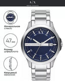 Buy Shop Armani Exchange Hampton Chronograph Blue Dial Silver Steel Strap Watch For Men - AX2132 USA Online