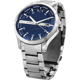 Buy Shop Armani Exchange Hampton Chronograph Blue Dial Silver Steel Strap Watch For Men - AX2132 USA Online