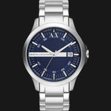 Buy Shop Armani Exchange Hampton Chronograph Blue Dial Silver Steel Strap Watch For Men - AX2132 USA Online