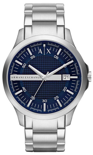 Buy Shop Armani Exchange Hampton Chronograph Blue Dial Silver Steel Strap Watch For Men - AX2132 USA Online