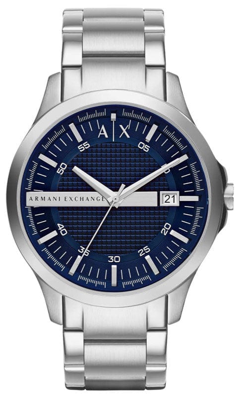 Buy Shop Armani Exchange Hampton Chronograph Blue Dial Silver Steel Strap Watch For Men - AX2132 USA Online